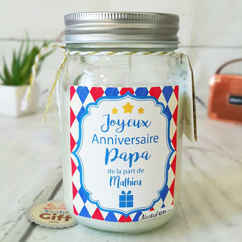 Bougie Jar Personnalisee Joyeux Anniversaire Papa