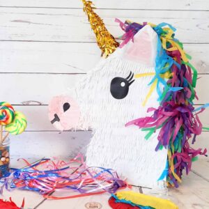 Piñata tête de licorne + bâton