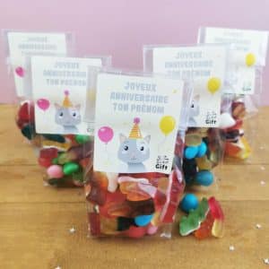 5 sachets de bonbons enfant personnalisés - Joyeux Anniversaire - Jeu vidéo