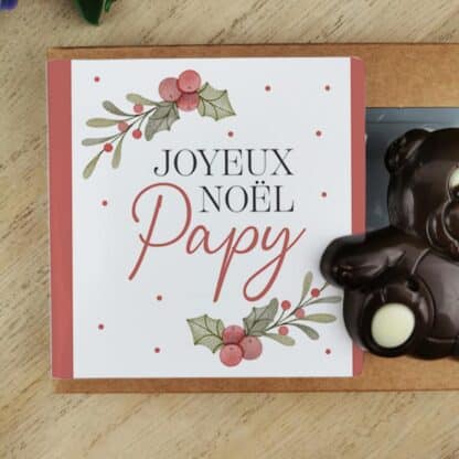 Oursons au chocolat noir x3 "Joyeux Noël Papy" - Cadeau de Noël – Image 4