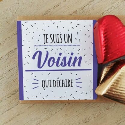 Cœurs au chocolat au lait et chocolat noir praliné x8 "Je suis un voisin qui déchire" – Image 4