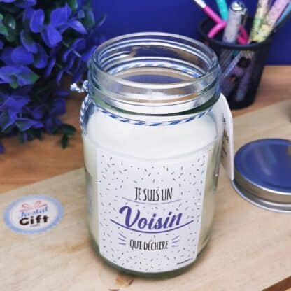 Bougie Jar "Je suis un voisin qui déchire" – Image 2