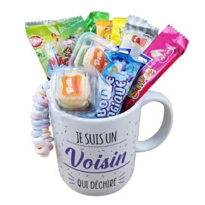 Mug bonbons des années 2000 "Je suis un voisin qui déchire" - Cadeau personnalisé – Image 2