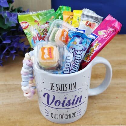 Mug bonbons des années 2000 "Je suis un voisin qui déchire" - Cadeau personnalisé – Image 3