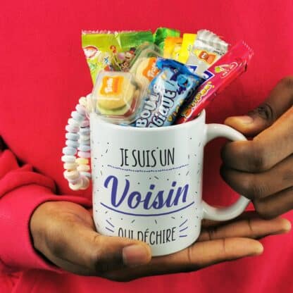 Mug bonbons des années 2000 "Je suis un voisin qui déchire" - Cadeau personnalisé – Image 5