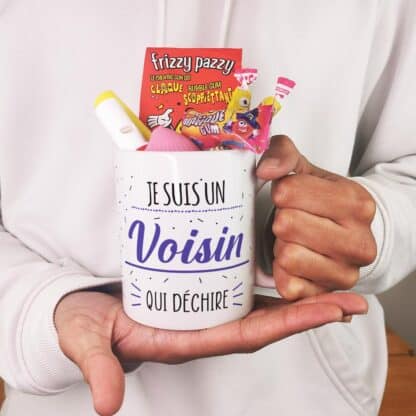 Mug bonbons des années 80  "Je suis un voisin qui déchire" - Cadeau personnalisé – Image 4