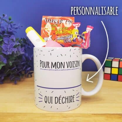 Mug bonbons des années 80  "Je suis un voisin qui déchire" - Cadeau personnalisé – Image 6