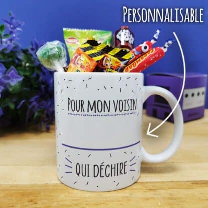 Mug bonbons des années 90 "Je suis un voisin qui déchire" - Cadeau personnalisé – Image 6