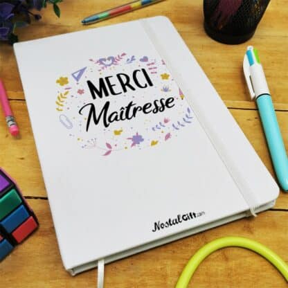 Carnet "Merci Maîtresse" personnalisé - collection florale