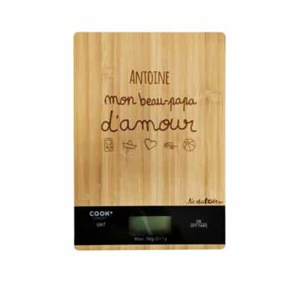 Balance en bois prénom personnalisable - "Mon beau-Papa d'amour"