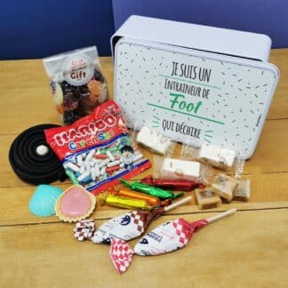 Coffret bonbons des années 60 "Je suis un entraîneur de foot qui déchire"