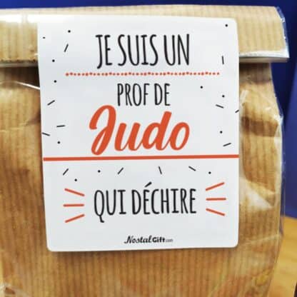 Sachet bonbons des années 80 "Je suis un prof de judo qui déchire"