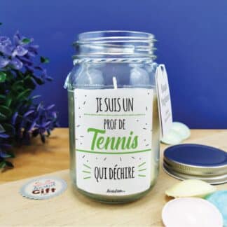 Bougie Jar "Je suis un prof de tennis qui déchire"