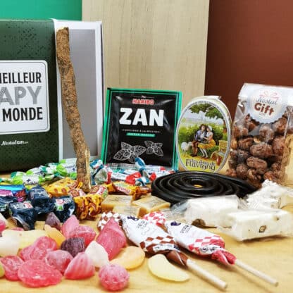 Boîte bonbons des années 60 "Le meilleur papy du monde" - Coffret cadeau papy bonbons 60