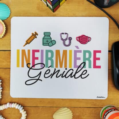 Tapis de souris "Infirmière Géniale" - Cadeau Personnalisé – Image 7